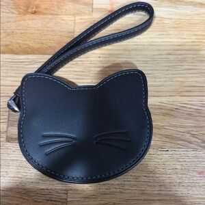 COACH Black Cat-Shaped Coin Purse